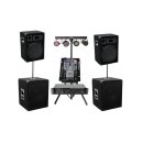 PA-Set Party-Anlage DJ mit 3 Wege BOX + Subwoofer USB Musikanlage ca 3000 W und LEDBar